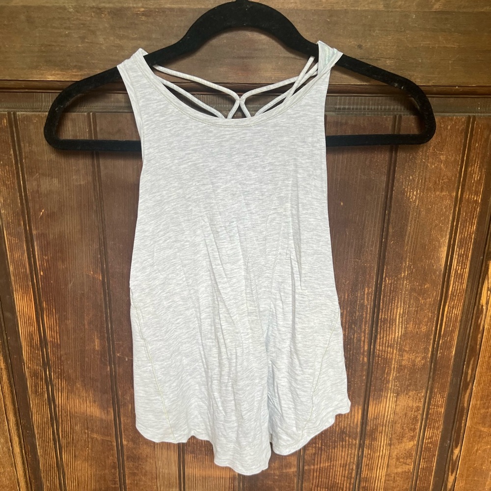 Ivivva Heather Gray Tank with super cute detailing on the back, Size 10, GUC